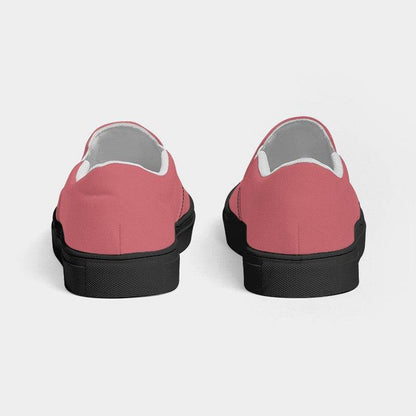Medium-Light Muted Red Women's Slip-On Canvas Sneakers (RPI2-MU-ML) - Back