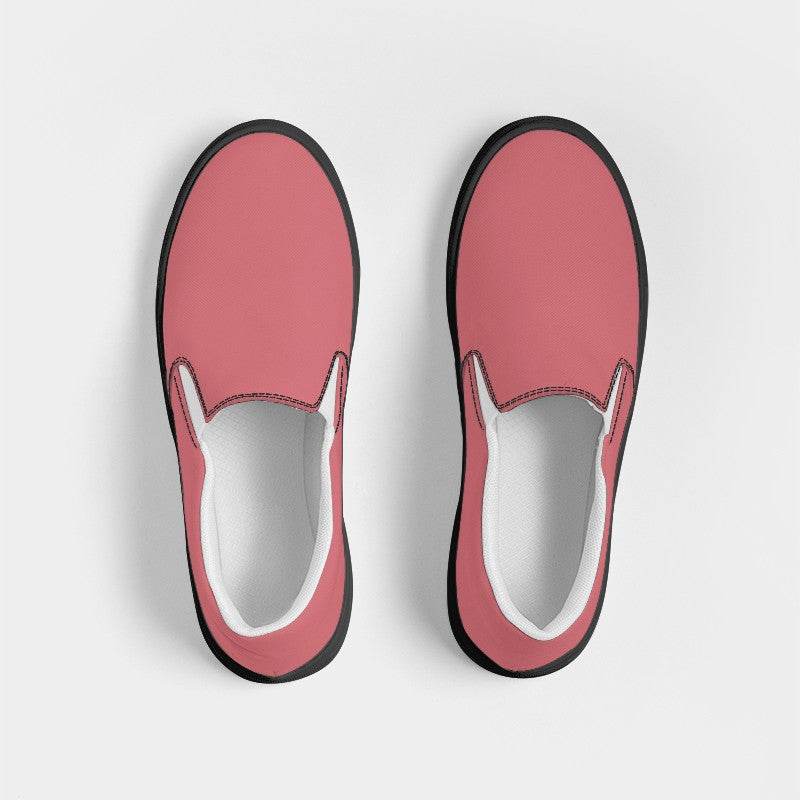 Medium-Light Muted Red Women's Slip-On Canvas Sneakers (RPI2-MU-ML) - Top