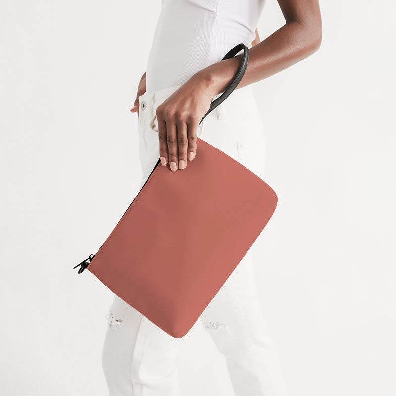 Medium-Light Muted Red Zip Pouch (R-MU-ML) - Side Holding