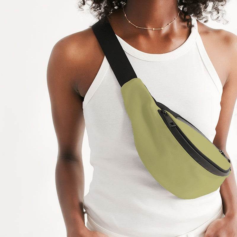 Medium-Light Muted Yellow Belt Bag (LY2-MU-ML) - Woman Front CloseUp