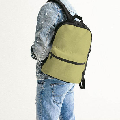 Medium-Light Muted Yellow Canvas Backpack (LY2-MU-ML) - Man Back CloseUp