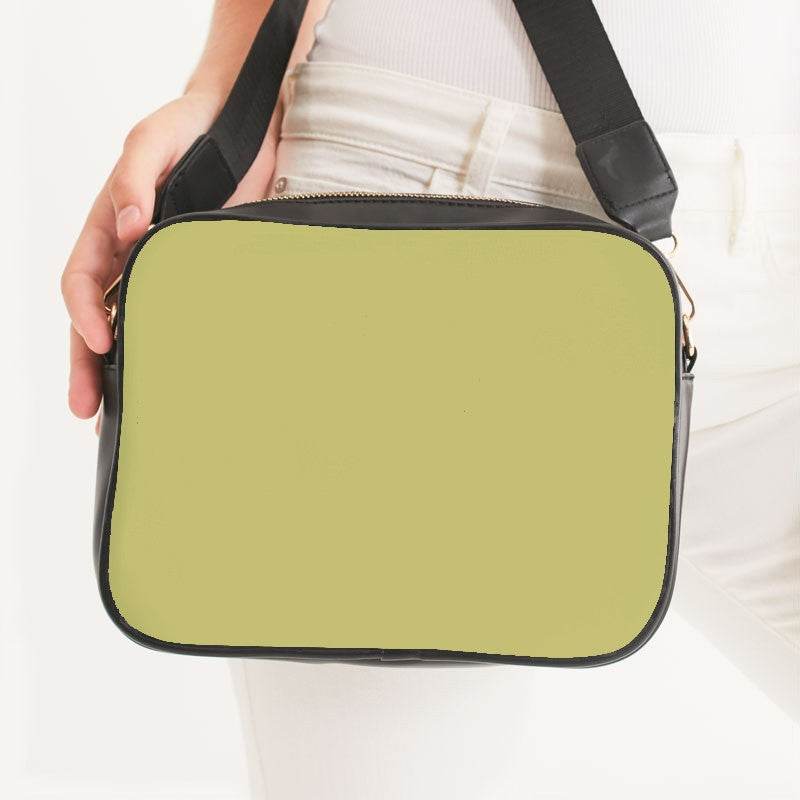 Medium-Light Muted Yellow Crossbody Bag (LY2-MU-ML) - Woman Front CloseUp