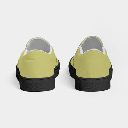 Medium-Light Muted Yellow Men's Slip-On Canvas Sneakers (LY2-MU-ML) - Back