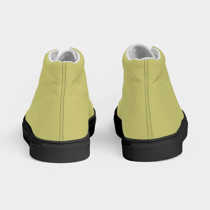 Medium-Light Muted Yellow Women's High-Top Canvas Sneakers (LY2-MU-ML) - Back