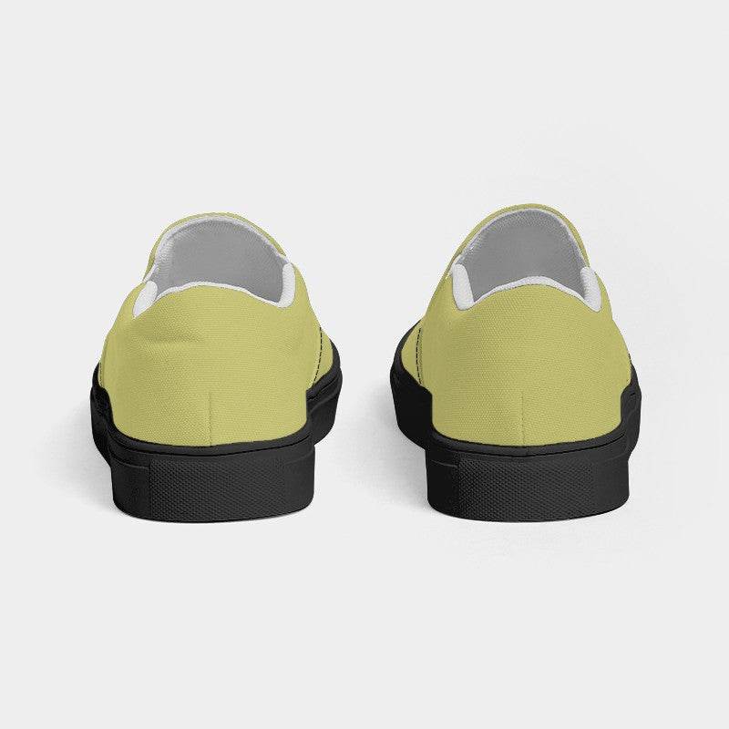 Medium-Light Muted Yellow Women's Slip-On Canvas Sneakers (LY2-MU-ML) - Back