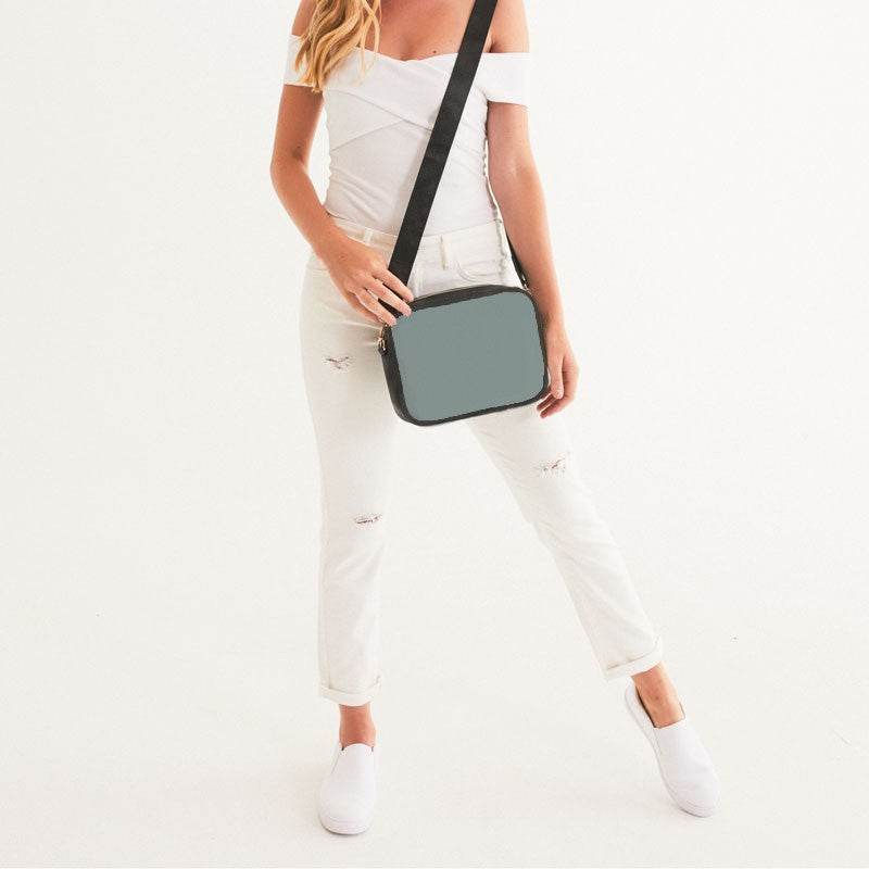 Medium-Light Neutral Blue-Green Crossbody Bag (BG-NE-ML) - Woman Front