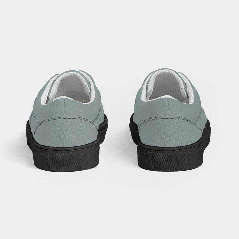 Medium-Light Neutral Blue-Green Men's Canvas Sneakers (CBG2-NE-ML) - Back