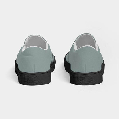 Medium-Light Neutral Blue-Green Women's Slip-On Canvas Sneakers (CBG2-NE-ML) - Back