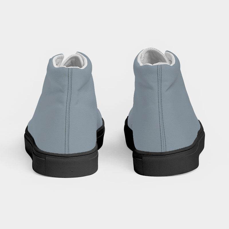 Medium-Light Neutral Blue Women's High-Top Canvas Sneakers (B-NE-ML) - Back