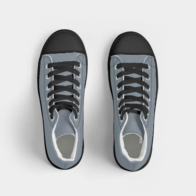 Medium-Light Neutral Blue Women's High-Top Canvas Sneakers (B-NE-ML) - Top