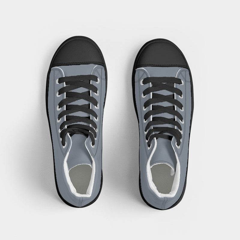 Medium-Light Neutral Blue Women's High-Top Canvas Sneakers (IB2-NE-ML) - Top