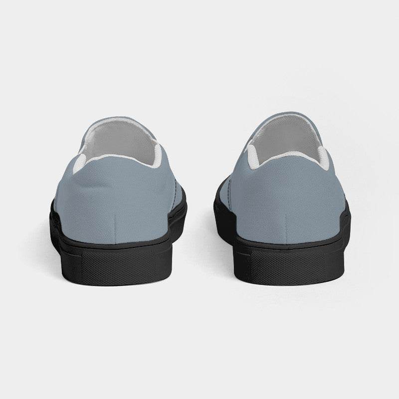 Medium-Light Neutral Blue Women's Slip-On Canvas Sneakers (B-NE-ML) - Back