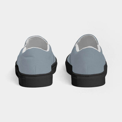 Medium-Light Neutral Blue Women's Slip-On Canvas Sneakers (B-NE-ML) - Back
