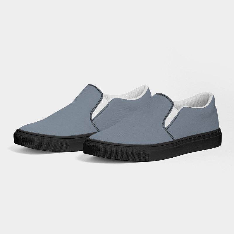 Medium-Light Neutral Blue Women's Slip-On Canvas Sneakers (IB2-NE-ML) - Side 3