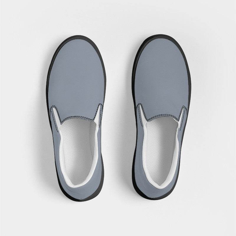 Medium-Light Neutral Blue Women's Slip-On Canvas Sneakers (IB2-NE-ML) - Top