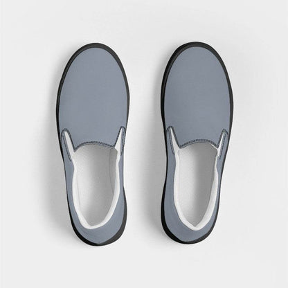 Medium-Light Neutral Blue Women's Slip-On Canvas Sneakers (IB2-NE-ML) - Top