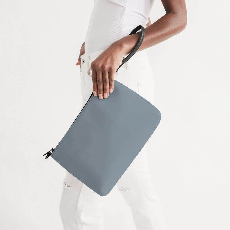 Medium-Light Neutral Blue Zip Pouch (B-NE-ML) - Side Holding