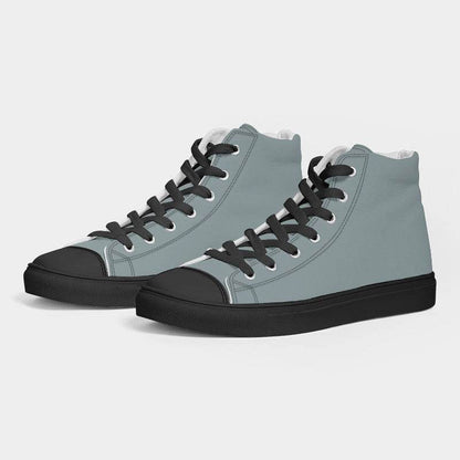 Medium-Light Neutral Cyan Men's High-Top Canvas Sneakers (C-NE-ML) - Side 3
