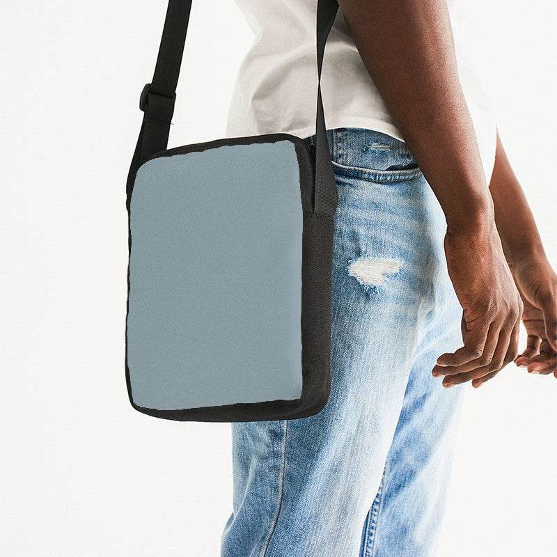 Medium-Light Neutral Cyan Messenger Pouch (BC2-NE-ML) - Man Side CloseUp