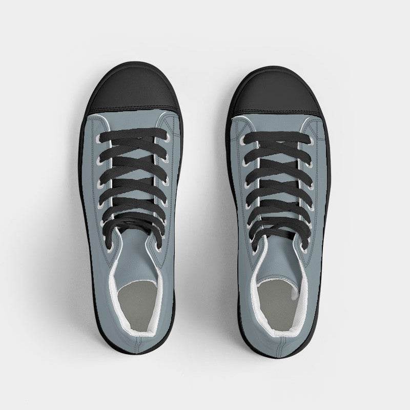 Medium-Light Neutral Cyan Women's High-Top Canvas Sneakers (BC2-NE-ML) - Top