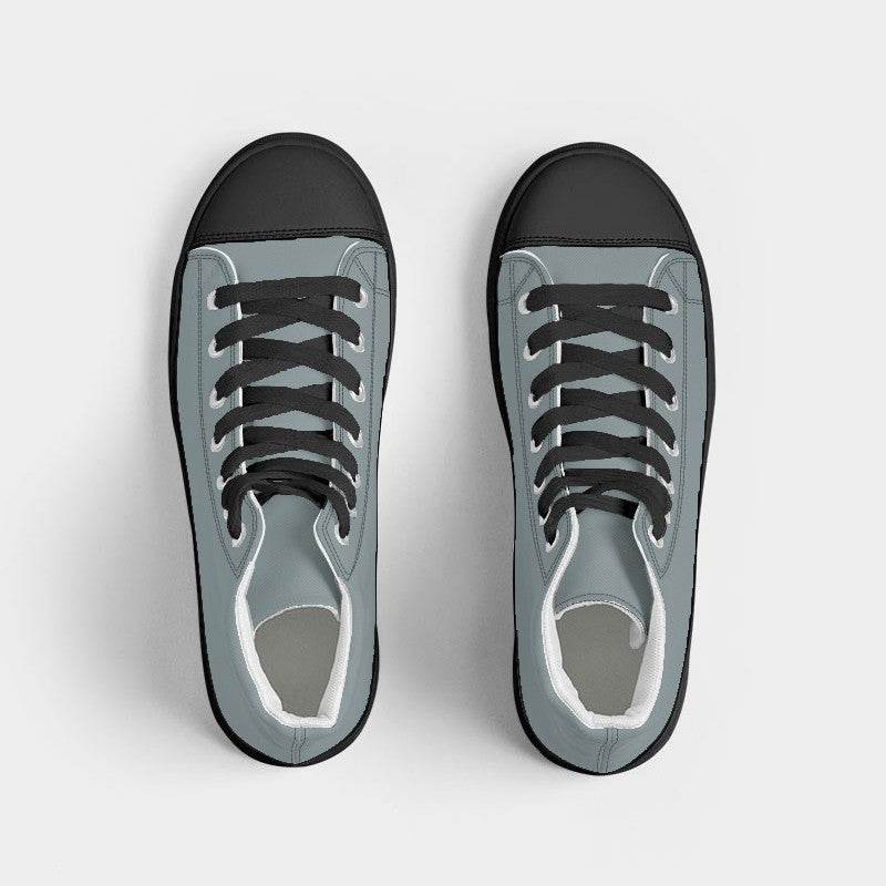 Medium-Light Neutral Cyan Women's High-Top Canvas Sneakers (C-NE-ML) - Top