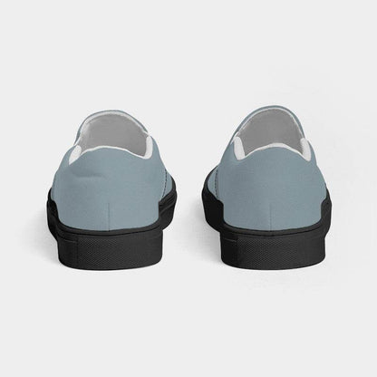 Medium-Light Neutral Cyan Women's Slip-On Canvas Sneakers (BC2-NE-ML) - Back