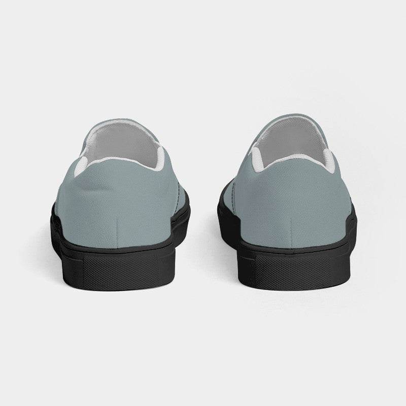 Medium-Light Neutral Cyan Women's Slip-On Canvas Sneakers (C-NE-ML) - Back