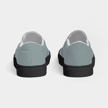 Medium-Light Neutral Cyan Women's Slip-On Canvas Sneakers (C-NE-ML) - Back