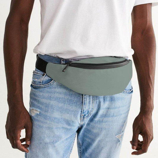 Medium-Light Neutral Green Belt Bag (BGG2-NE-ML) - Man Front CloseUp