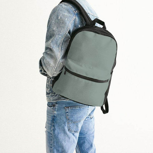 Medium-Light Neutral Green Canvas Backpack (BGG2-NE-ML) - Man Back CloseUp