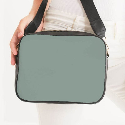 Medium-Light Neutral Green Crossbody Bag (BGG2-NE-ML) - Woman Front CloseUp