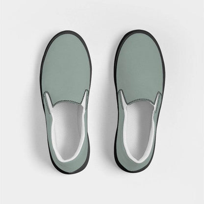 Medium-Light Neutral Green Men's Slip-On Canvas Sneakers (BGG2-NE-ML) - Top