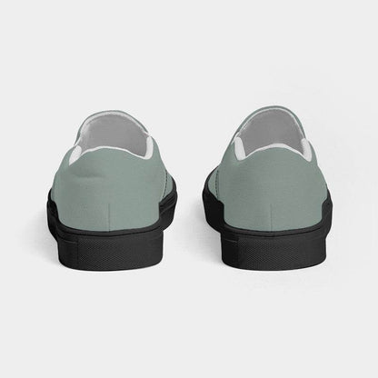 Medium-Light Neutral Green Women's Slip-On Canvas Sneakers (BGG2-NE-ML) - Back