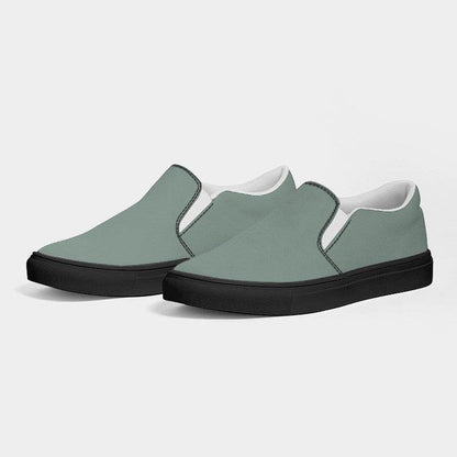 Medium-Light Neutral Green Women's Slip-On Canvas Sneakers (BGG2-NE-ML) - Side 3