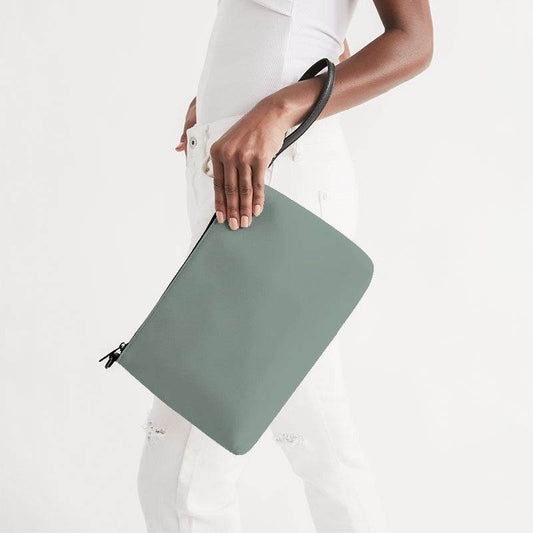 Medium-Light Neutral Green Zip Pouch (BGG2-NE-ML) - Side Holding