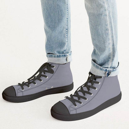 Medium-Light Neutral Indigo Men's High-Top Canvas Sneakers (PUI2-NE-ML) - Man CloseUp