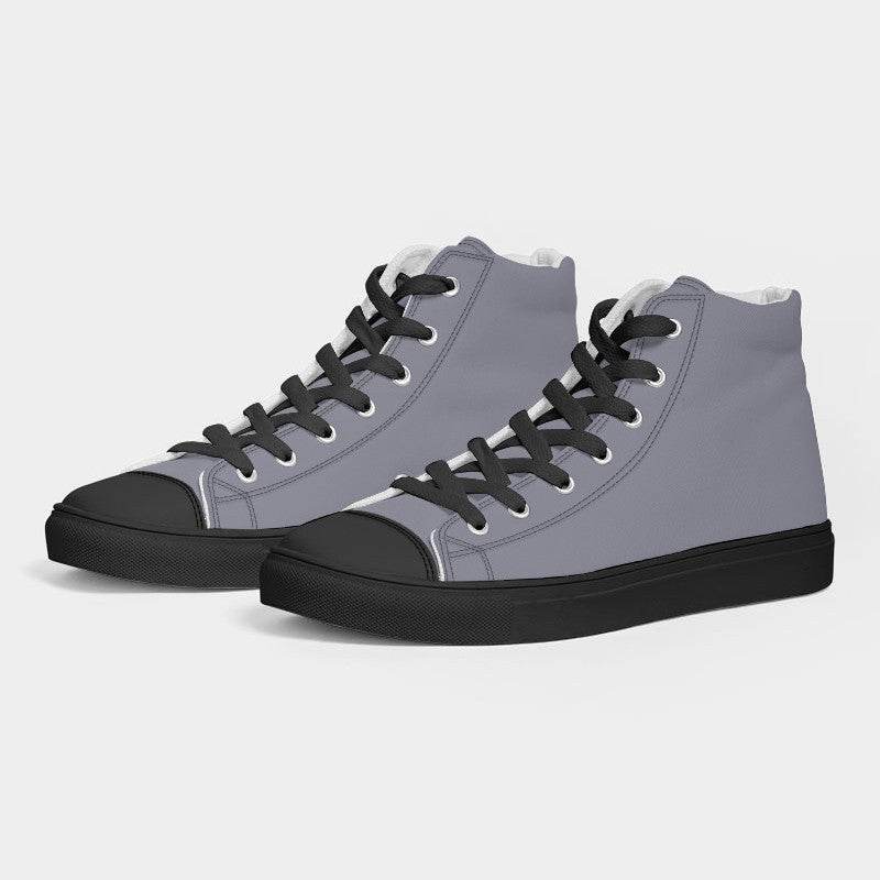 Medium-Light Neutral Indigo Women's High-Top Canvas Sneakers (PUI2-NE-ML) - Side 3