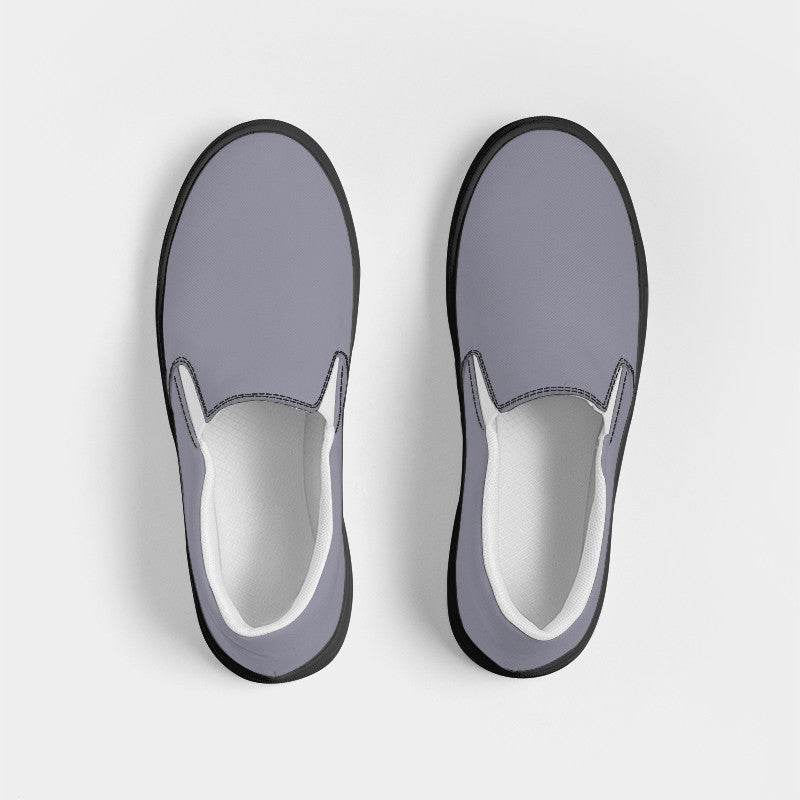 Medium-Light Neutral Indigo Women's Slip-On Canvas Sneakers (PUI2-NE-ML) - Top