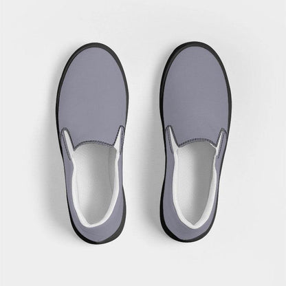 Medium-Light Neutral Indigo Women's Slip-On Canvas Sneakers (PUI2-NE-ML) - Top