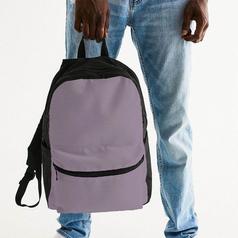Medium-Light Neutral Magenta Canvas Backpack (M-NE-ML) - Man Holding