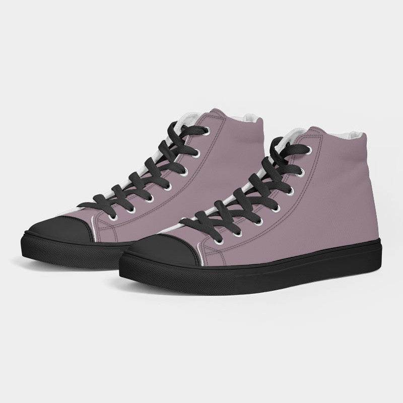 Medium-Light Neutral Magenta Men's High-Top Canvas Sneakers (PIM2-NE-ML) - Side 3
