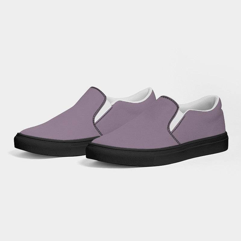 Medium-Light Neutral Magenta Men's Slip-On Canvas Sneakers (M-NE-ML) - Side 3