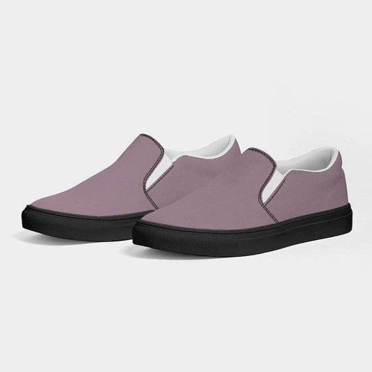 Medium-Light Neutral Magenta Men's Slip-On Canvas Sneakers (PIM2-NE-ML) - Side 3