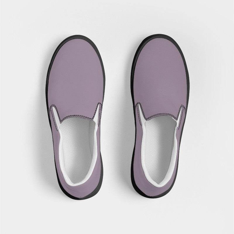 Medium-Light Neutral Magenta Women's Slip-On Canvas Sneakers (M-NE-ML) - Top