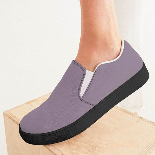 Medium-Light Neutral Magenta Women's Slip-On Canvas Sneakers (M-NE-ML) - Woman CloseUp
