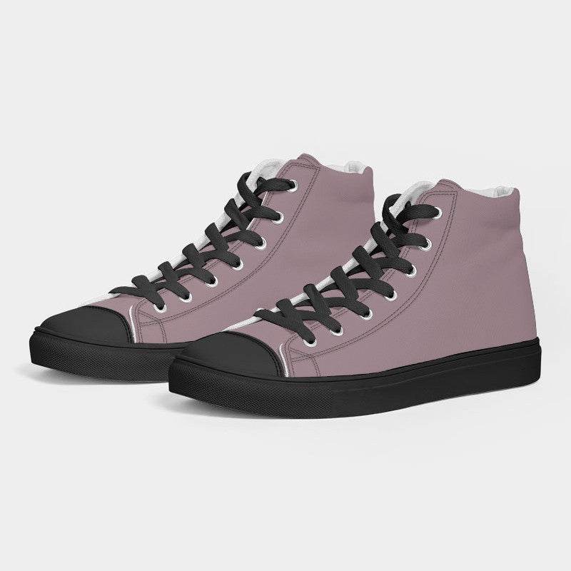 Medium-Light Neutral Pink Women's High-Top Canvas Sneakers (PI-NE-ML) - Side 3