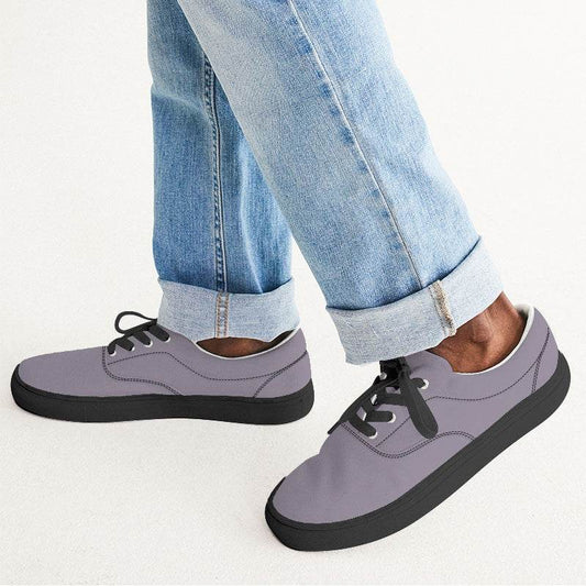 Medium-Light Neutral Purple Men's Canvas Sneakers (MPU2-NE-ML) - Man CloseUp