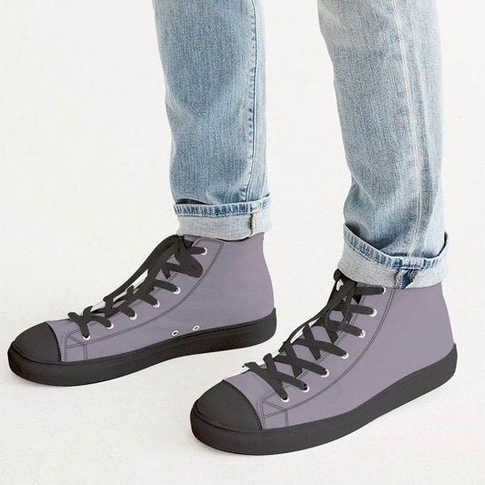 Medium-Light Neutral Purple Men's High-Top Canvas Sneakers (MPU2-NE-ML) - Man CloseUp