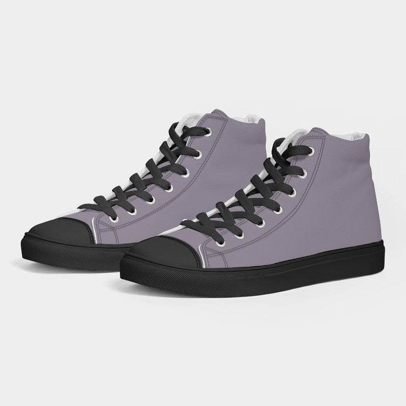 Medium-Light Neutral Purple Women's High-Top Canvas Sneakers (MPU2-NE-ML) - Side 3