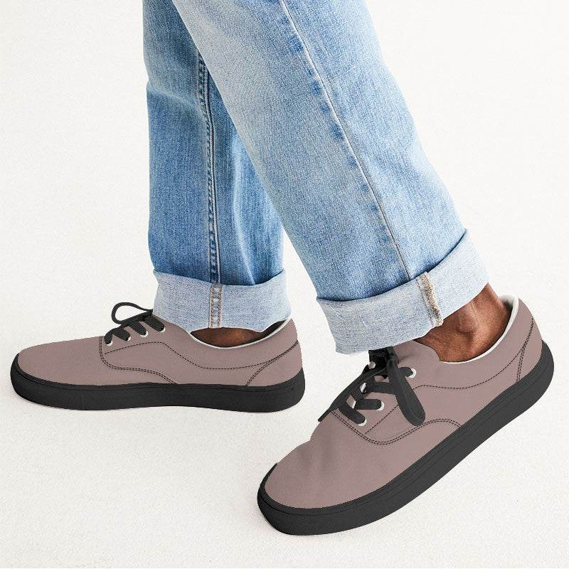Medium-Light Neutral Red Men's Canvas Sneakers (R-NE-ML) - Man CloseUp
